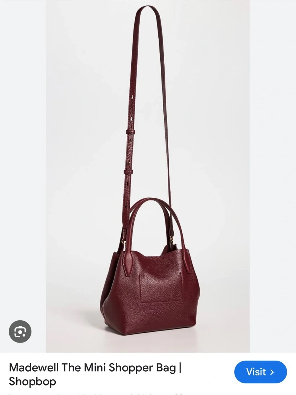 Madewell mini shopper burgundy